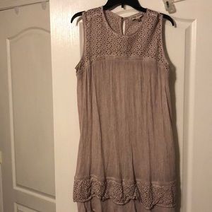 Midi length blush dress